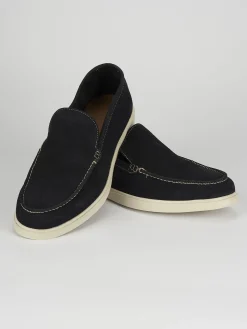 Hot Mocassini tacco 2cm camoscio Uomo Mocassini