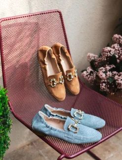 Sale Mocassini tacco 1cm camoscio Donna Mocassini