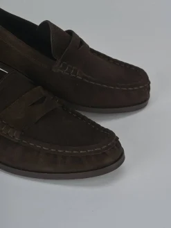 Outlet Mocassini tacco 2cm camoscio testa Donna Mocassini