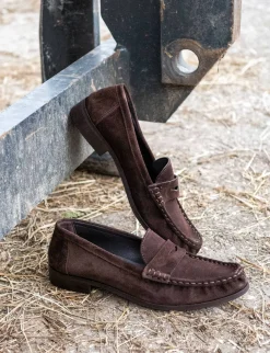 Outlet Mocassini tacco 2cm camoscio testa Donna Mocassini