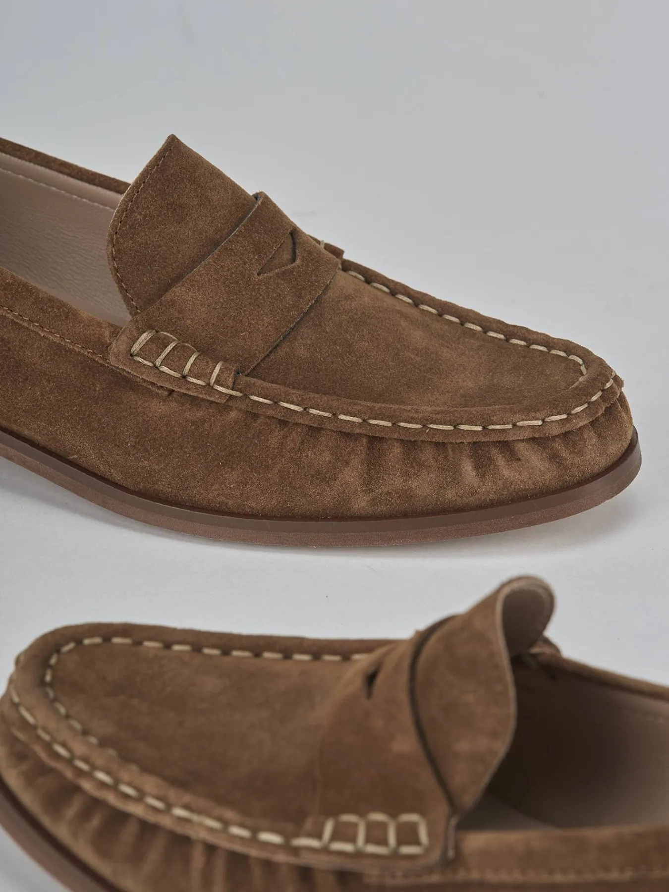 Online Mocassini tacco 1cm camoscio Donna Mocassini