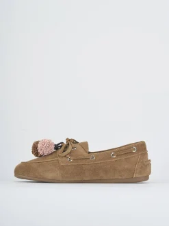 Clearance Mocassini tacco 1cm camoscio Donna Mocassini