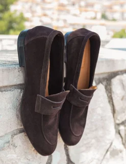 New Mocassini tacco 1cm camoscio testa Uomo Mocassini