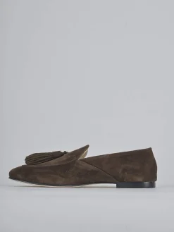 Discount Mocassini tacco 1cm camoscio testa Donna Mocassini