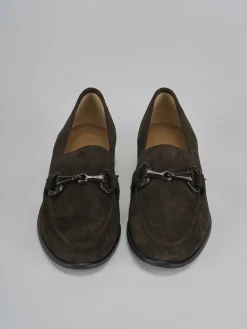 New Mocassini tacco 1cm camoscio testa Donna Mocassini