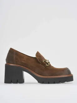 Hot Mocassini tacco 6cm camoscio Donna Mocassini