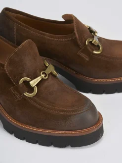 Hot Mocassini tacco 6cm camoscio Donna Mocassini