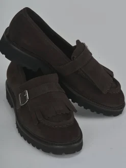 Discount Mocassini tacco 2cm camoscio testa Donna Mocassini