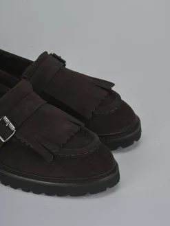 Discount Mocassini tacco 2cm camoscio testa Donna Mocassini