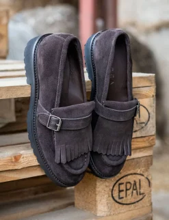 Discount Mocassini tacco 2cm camoscio testa Donna Mocassini