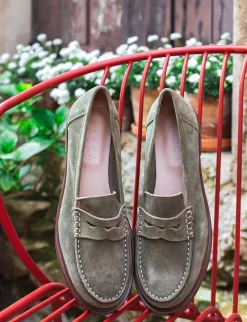 Online Mocassini tacco 2cm camoscio Donna Mocassini