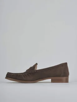 Hot Mocassini tacco 1cm camoscio testa Donna Mocassini