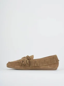 Hot Mocassini tacco 1cm camoscio Donna Mocassini