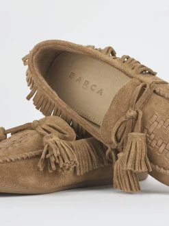 Hot Mocassini tacco 1cm camoscio Donna Mocassini