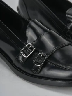 Clearance Mocassini tacco 2cm pelle Donna Mocassini