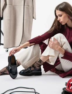 Discount Mocassini tacco 2cm pelle Donna Mocassini