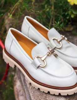 Clearance Mocassini tacco 2cm pelle Donna Mocassini