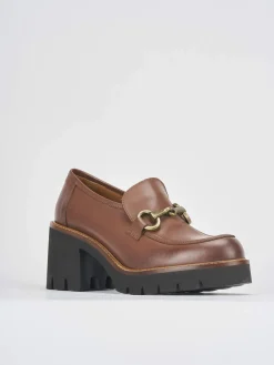 Clearance Mocassini tacco 6cm pelle Donna Mocassini