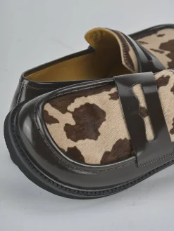 Clearance Mocassini tacco 3cm pelle testa Donna Mocassini