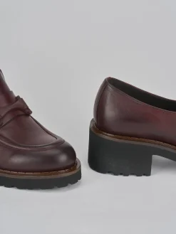 Outlet Mocassini tacco 5cm pelle bordo' Donna Mocassini