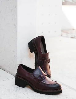 Outlet Mocassini tacco 5cm pelle bordo' Donna Mocassini