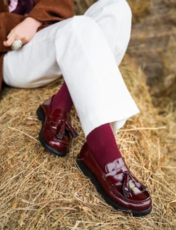 Hot Mocassini tacco 3cm pelle bordo' Donna Mocassini