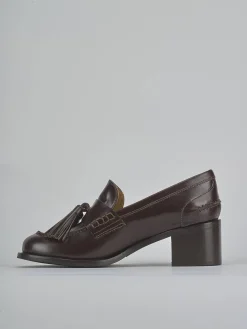 Clearance Mocassini tacco 5cm pelle testa Donna Mocassini