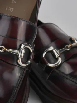 Discount Mocassini tacco 3cm pelle bordo' Donna Mocassini