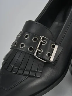 Clearance Mocassini tacco 1cm pelle Donna Mocassini