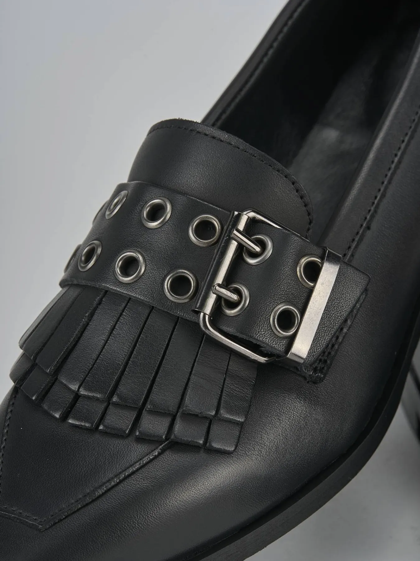 Clearance Mocassini tacco 1cm pelle Donna Mocassini