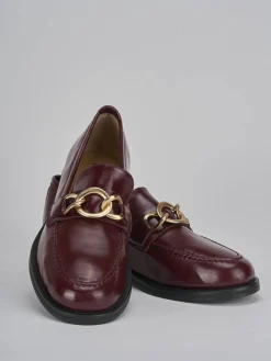 Hot Mocassini tacco 2cm vernice bordo' Donna Mocassini