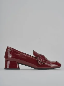 Clearance Mocassini tacco 3cm vernice bordo' Donna Mocassini