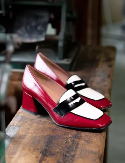 Online Mocassini tacco 6cm vernice bordo' Donna Mocassini