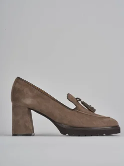Mocassino tacco 7 camoscio Donna Mocassini