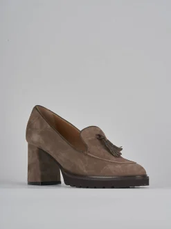 Mocassino tacco 7 camoscio Donna Mocassini