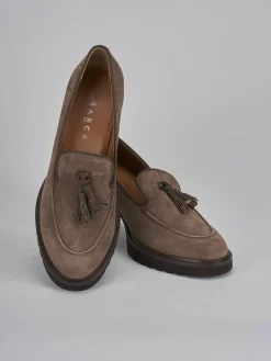 Mocassino tacco 7 camoscio Donna Mocassini