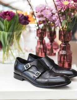 Monk strap tacco 2 cm pelle Uomo Mocassini