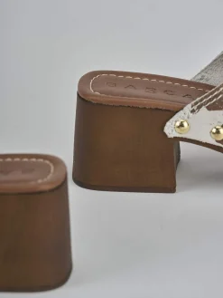 Discount Sabot tacco 5 cm camoscio Donna Sabot