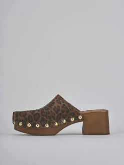 New Sabot tacco 5 cm camoscio Donna Sabot