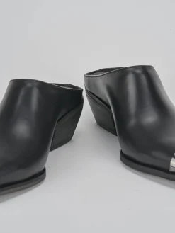 Outlet Sabot tacco 4 cm pelle Donna Sabot