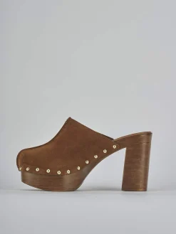 New Sabot tacco 10cm camoscio Donna Sabot