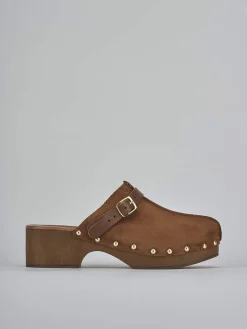 Clearance Sabot tacco 4cm camoscio Donna Sabot