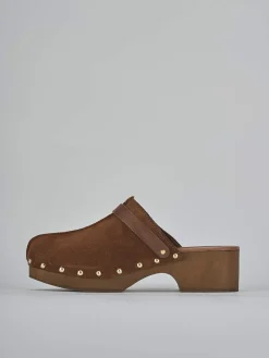 Clearance Sabot tacco 4cm camoscio Donna Sabot