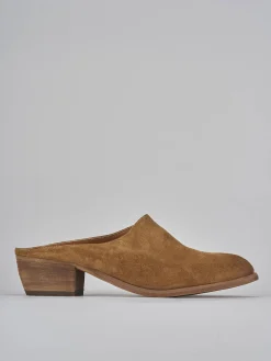 Clearance Sabot tacco 4cm camoscio Donna Sabot