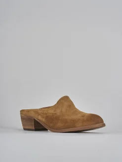 Clearance Sabot tacco 4cm camoscio Donna Sabot