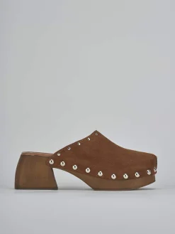 Sabot tacco 7cm camoscio Donna Sabot