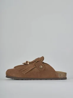 Outlet Sabot tacco 1cm camoscio Donna Sabot