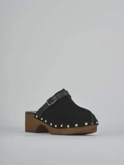 Online Sabot tacco 4cm camoscio Donna Sabot