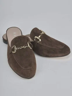 Outlet Sabot tacco 1cm camoscio testa Donna Sabot