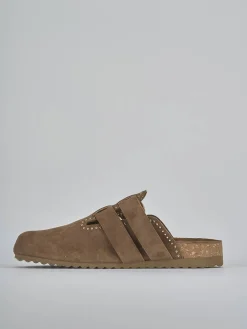 Outlet Sabot tacco 1cm camoscio testa Donna Sabot